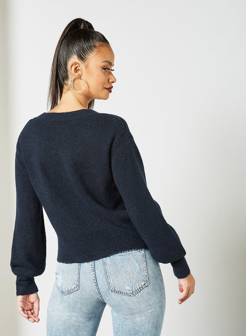 Y.A.S - V Neck Sweater Navy - Image 1
