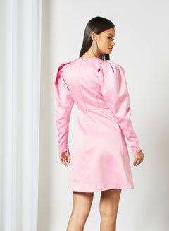 SELECTED FEMME Puff Sleeve Dress Pink  - Image 2