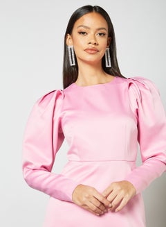 SELECTED FEMME Puff Sleeve Dress Pink  - Image 4