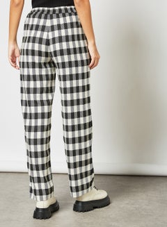 SELECTED FEMME Gingham Check Pants Black/White  - Image 2