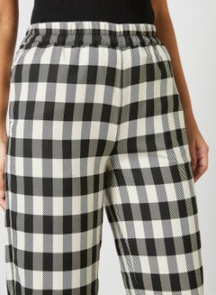SELECTED FEMME Gingham Check Pants Black/White  - Image 4