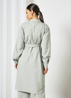 SELECTED FEMME Relaxed Fit Longline Shirt Grey  - Image 2