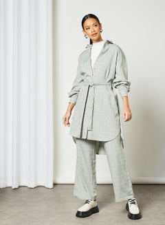 SELECTED FEMME Relaxed Fit Longline Shirt Grey  - Image 3
