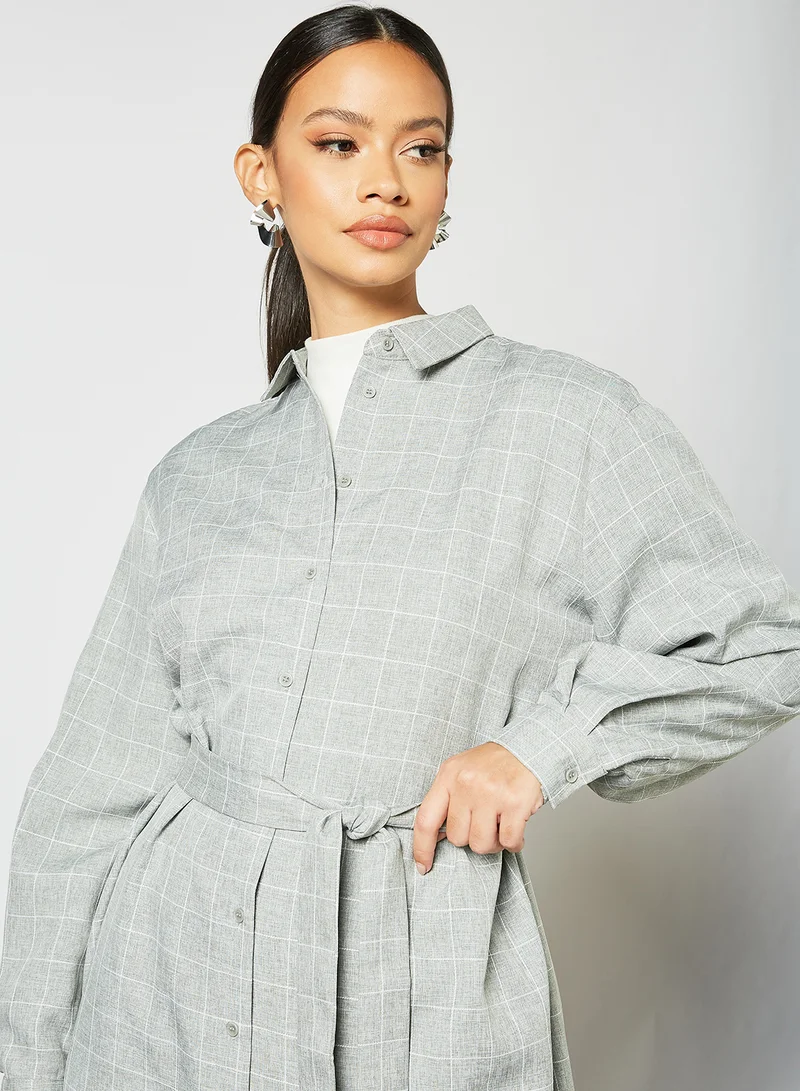 SELECTED FEMME Relaxed Fit Longline Shirt Grey