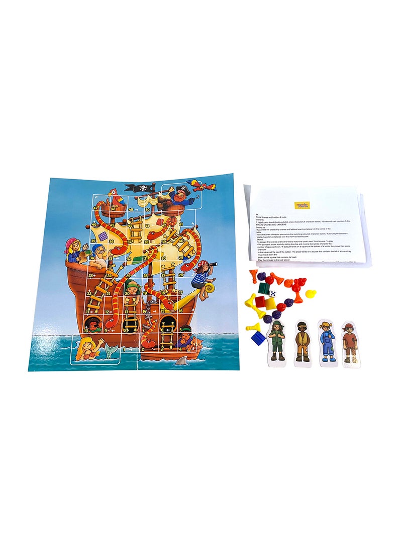 mumbo Jumbo - Foldable 2-In-1 Pirate Snake And Ladder Ludo Flying Chess Game 2 Players - Image 1