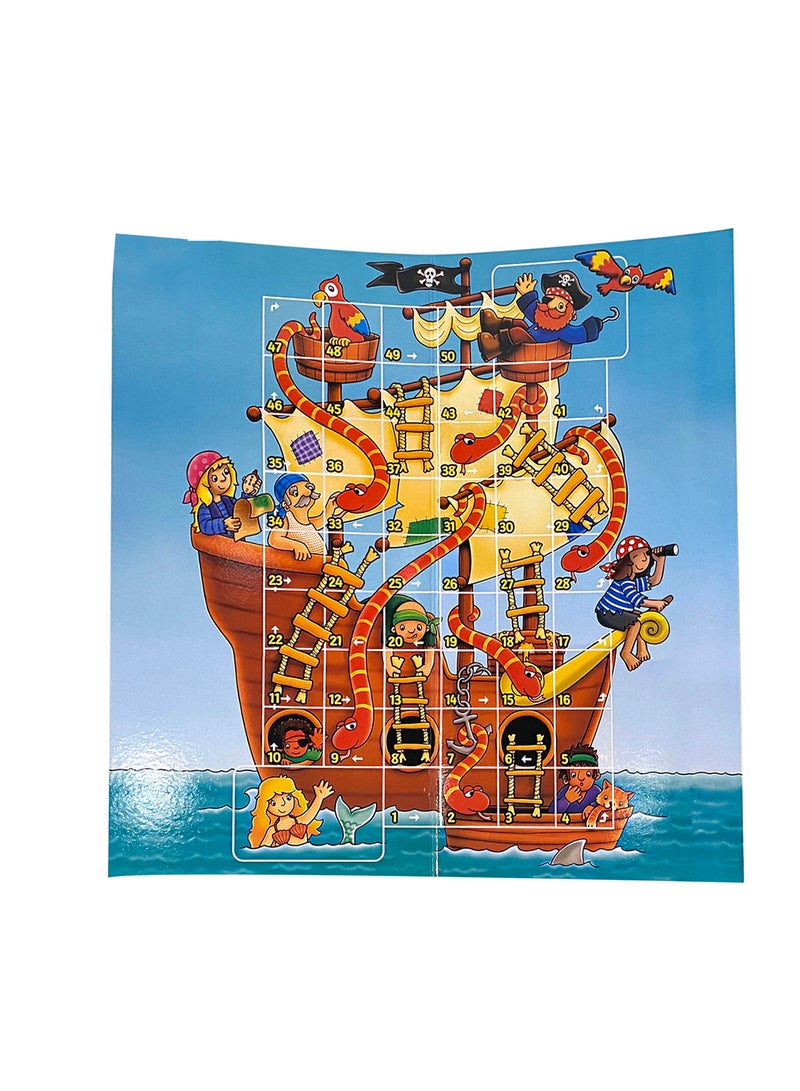 mumbo Jumbo - Foldable 2-In-1 Pirate Snake And Ladder Ludo Flying Chess Game 2 Players - Image 1