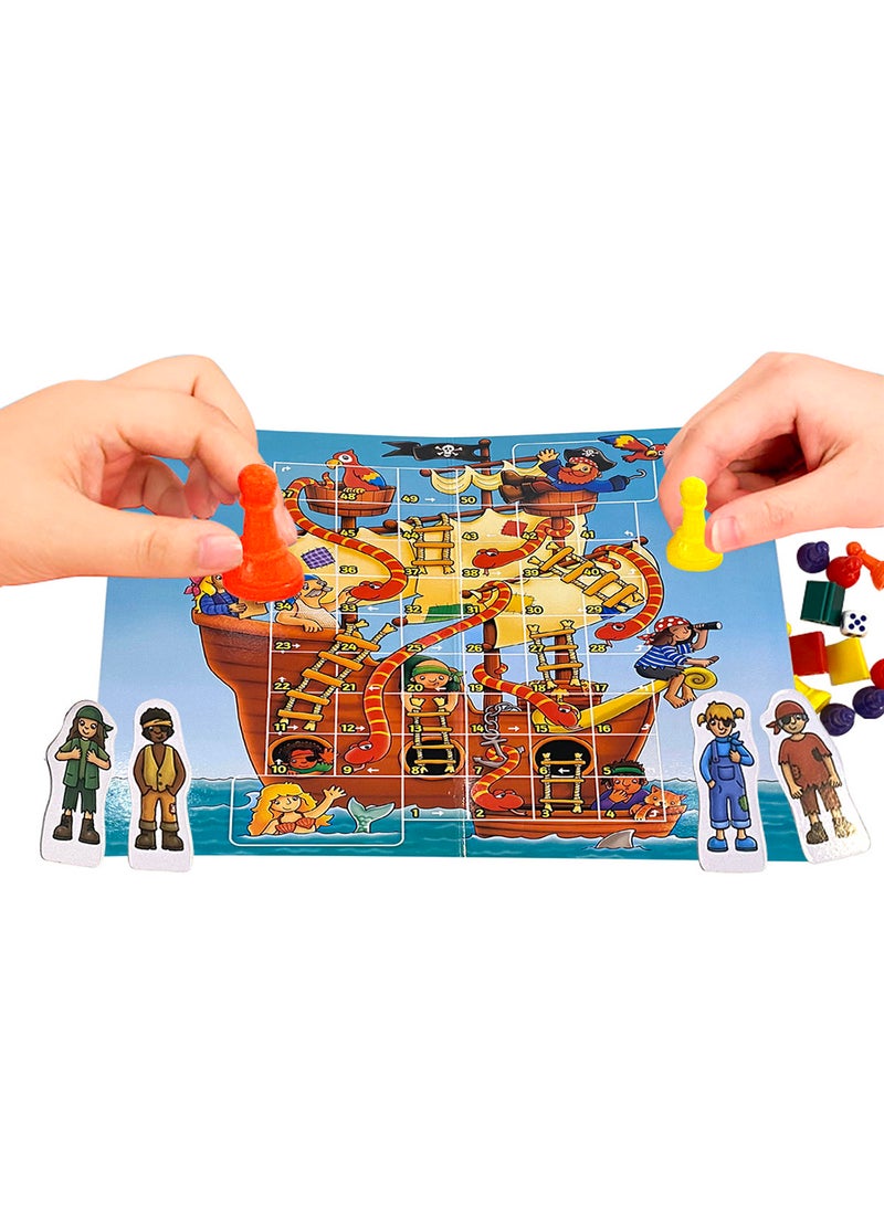 mumbo Jumbo - Foldable 2-In-1 Pirate Snake And Ladder Ludo Flying Chess Game 2 Players - Image 1