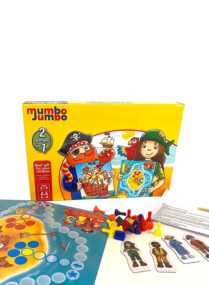 mumbo Jumbo - Foldable 2-In-1 Pirate Snake And Ladder Ludo Flying Chess Game 2 Players - Image 1