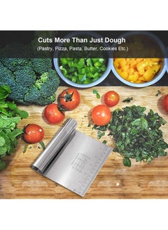 ZONGR Zongr Dough Pastry Sc Cutter Chopper Stainless  Bread Separator Scale Knife Pastry Sc Silver  - Image 2