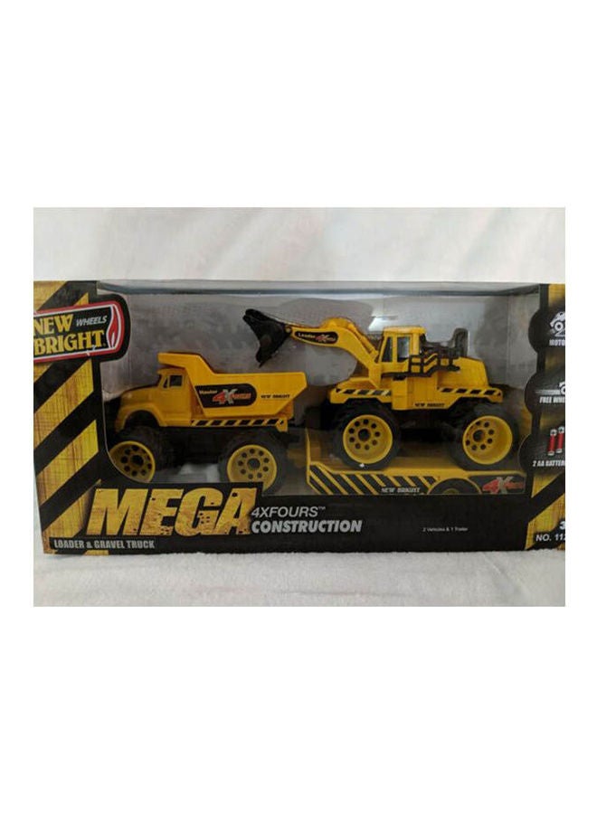 New Bright 5" B-O 4Xfours Construction Vehicles Twin Pack With Trailer 31 x 11 x 16cm 