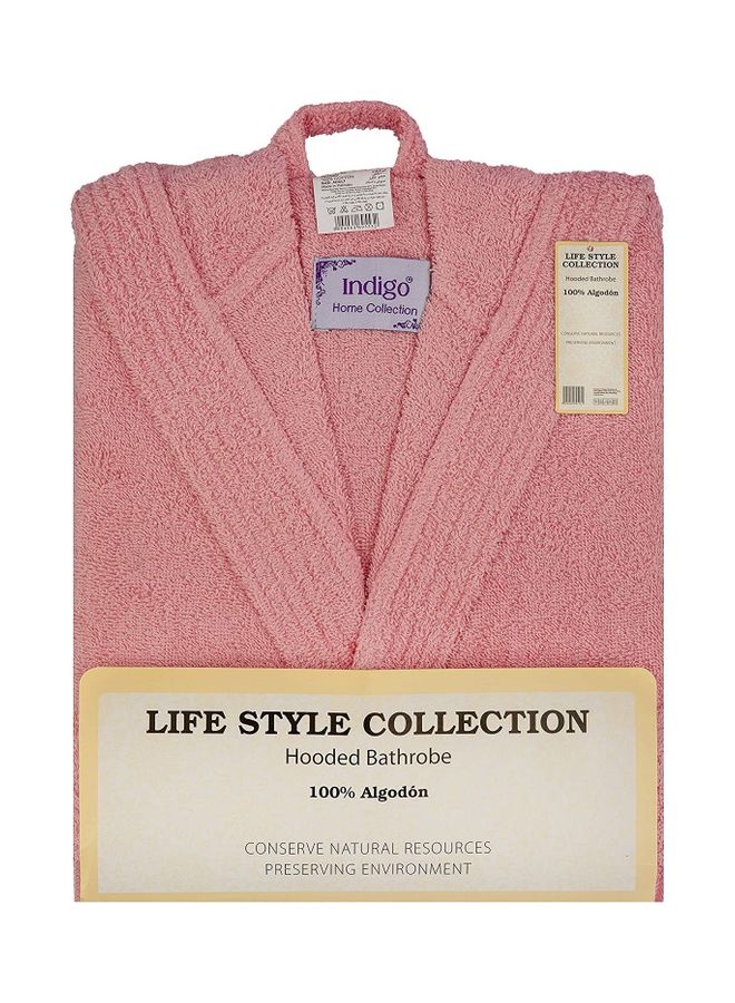 Home Essentials - Bliss Casa - Unisex Bathrobe - 100% Cotton Super Soft Highly Absorbent Bathrobes For Women & Men- Perfect for Everyday Use Unisex Pink Adult Size - Image 1