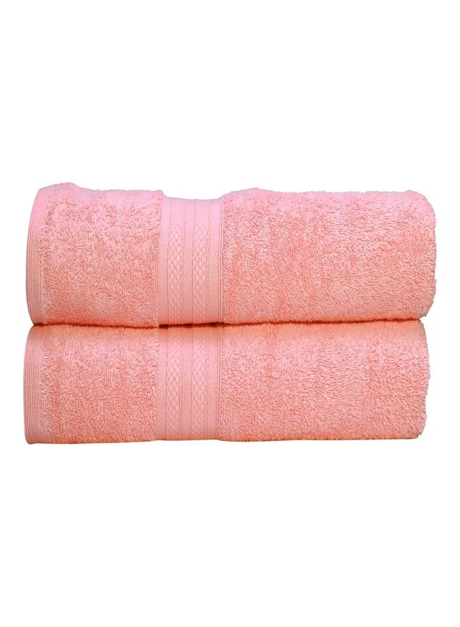 Bliss Casa 100% Cotton Premium 550 GSM Highly Absorbent, Quick Dry And Soft Feel Bathroom Towels Superior Quality Ring  Spun Cotton Luxury Towels Set Pink 73x147cm  - Image 1