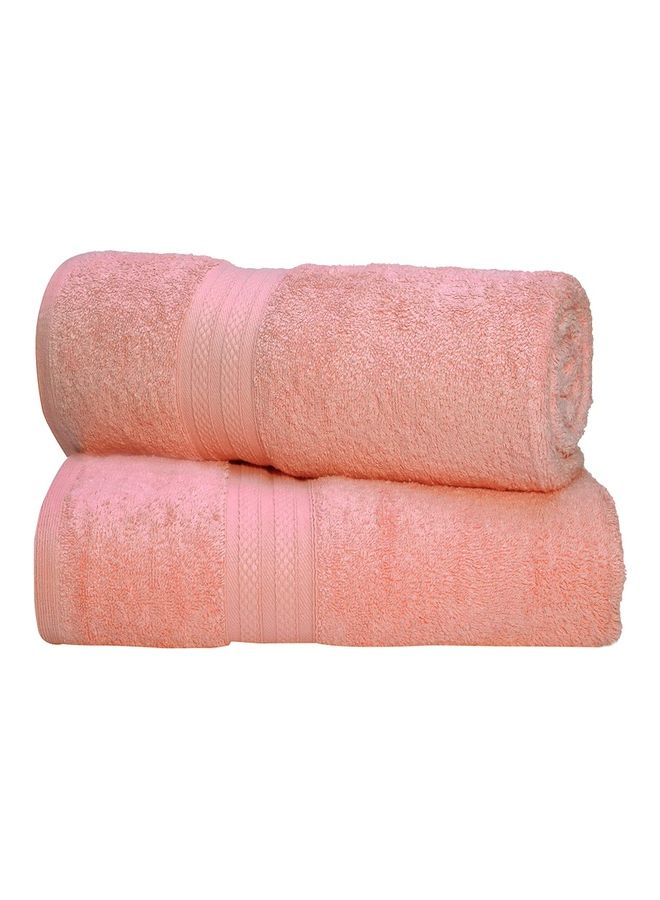 Bliss Casa 100% Cotton Premium 550 GSM Highly Absorbent, Quick Dry And Soft Feel Bathroom Towels Superior Quality Ring  Spun Cotton Luxury Towels Set Pink 73x147cm  - Image 3