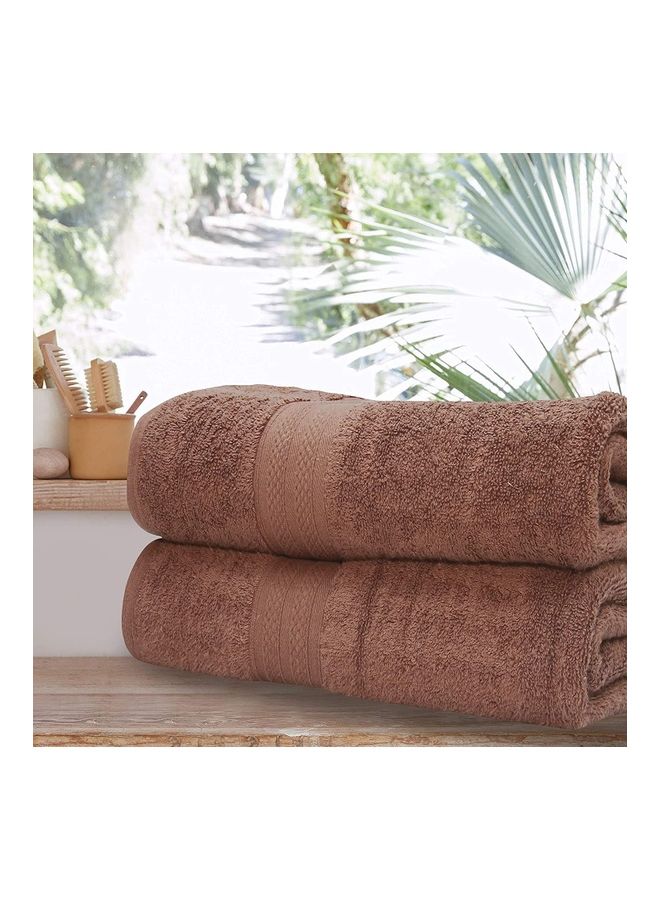 Bliss Casa 100% Cotton Premium 550 GSM Highly Absorbent, Quick Dry And Soft Feel Bathroom Towels Quality Ring  Spun Cotton Luxury Towels Set Brown 73x147cm - Image 2
