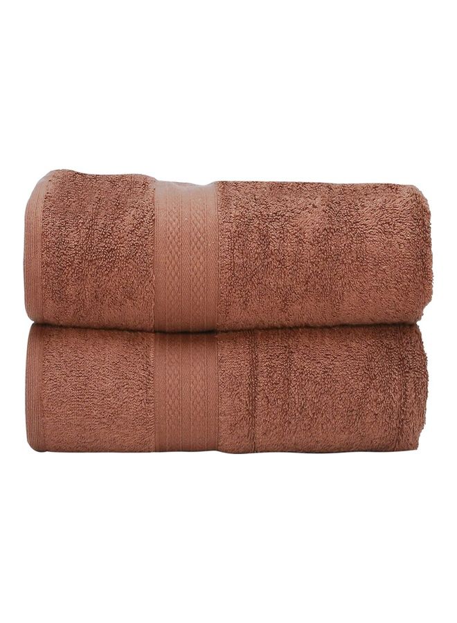 Bliss Casa 100% Cotton Premium 550 GSM Highly Absorbent, Quick Dry And Soft Feel Bathroom Towels Quality Ring  Spun Cotton Luxury Towels Set Brown 73x147cm - Image 1