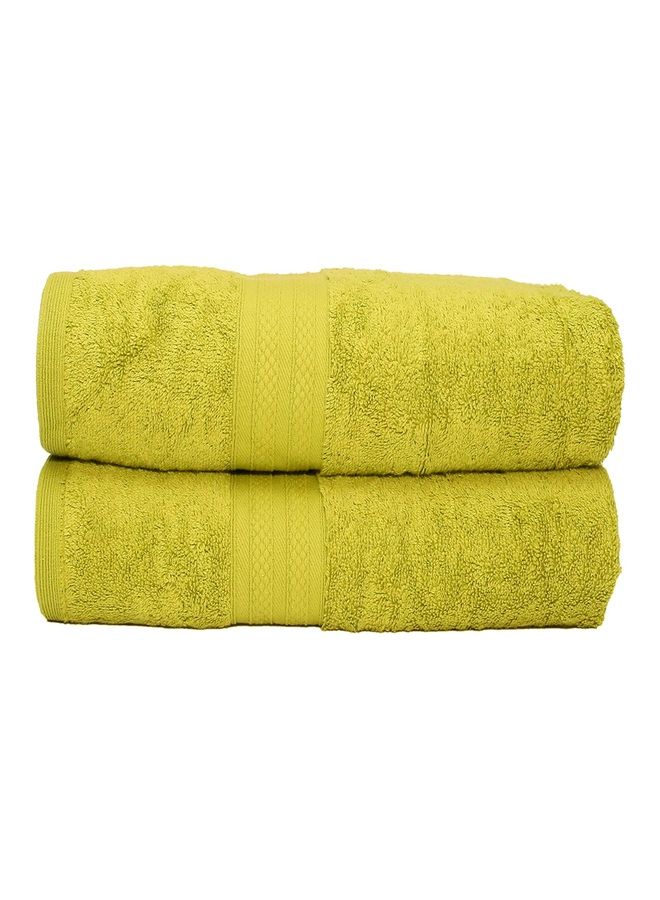 Bliss Casa 100% Cotton Premium 550 GSM Highly Absorbent, Quick Dry And Soft Feel Bathroom Towels Quality Ring  Spun Cotton Luxury Towels Set Yellow 73x147cm  - Image 1