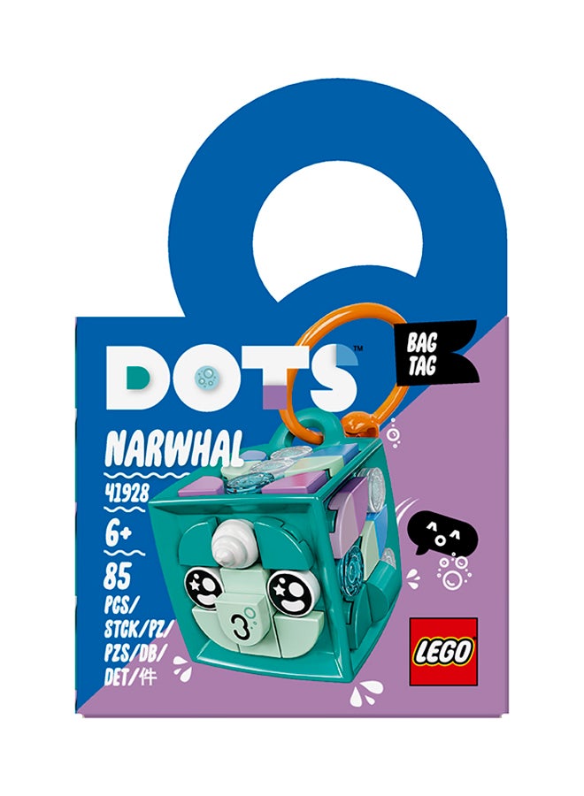 LEGO - 41928 85-Piece Dots Narwhal Bag Tag 6+ Years - Image 1