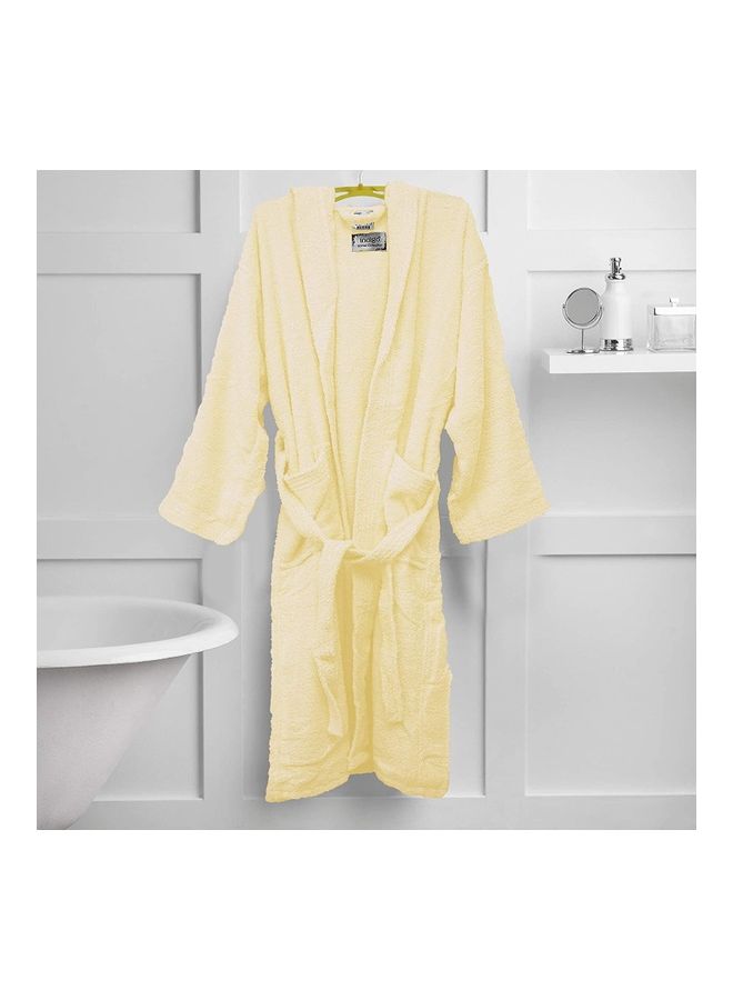 Home Essentials - Bliss Casa - Unisex Bathrobe - 100% Cotton Super Soft Highly Absorbent Bathrobes For Women & Men- Perfect for Everyday Use Unisex Cream Adult Size - Image 1