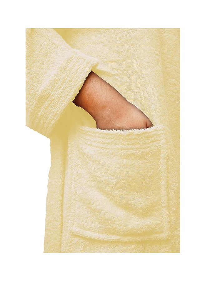 Home Essentials - Bliss Casa - Unisex Bathrobe - 100% Cotton Super Soft Highly Absorbent Bathrobes For Women & Men- Perfect for Everyday Use Unisex Cream Adult Size - Image 1