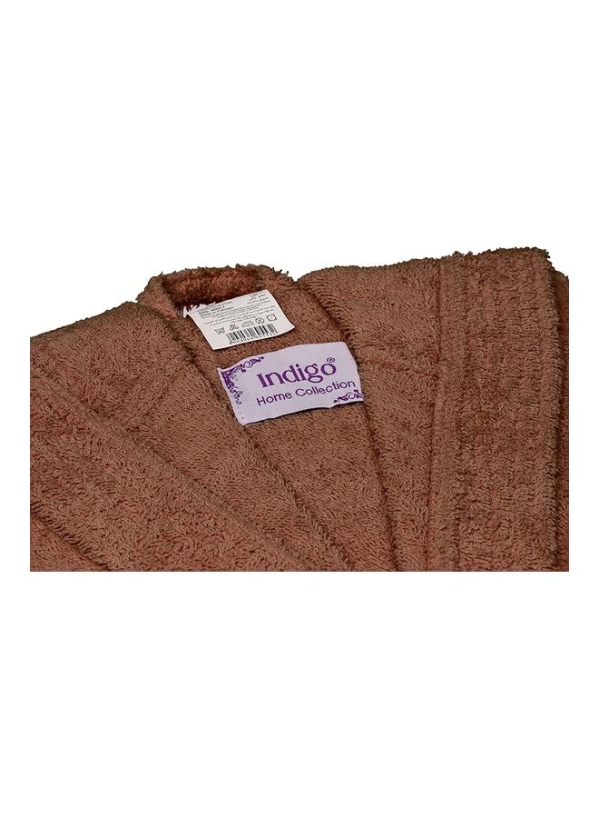 Home Essentials Bliss Casa - Unisex Bathrobe - 100% Cotton Super Soft Highly Absorbent Bathrobes For Women & Men- Perfect for Everyday Use Unisex Brown Adult Size  - Image 3