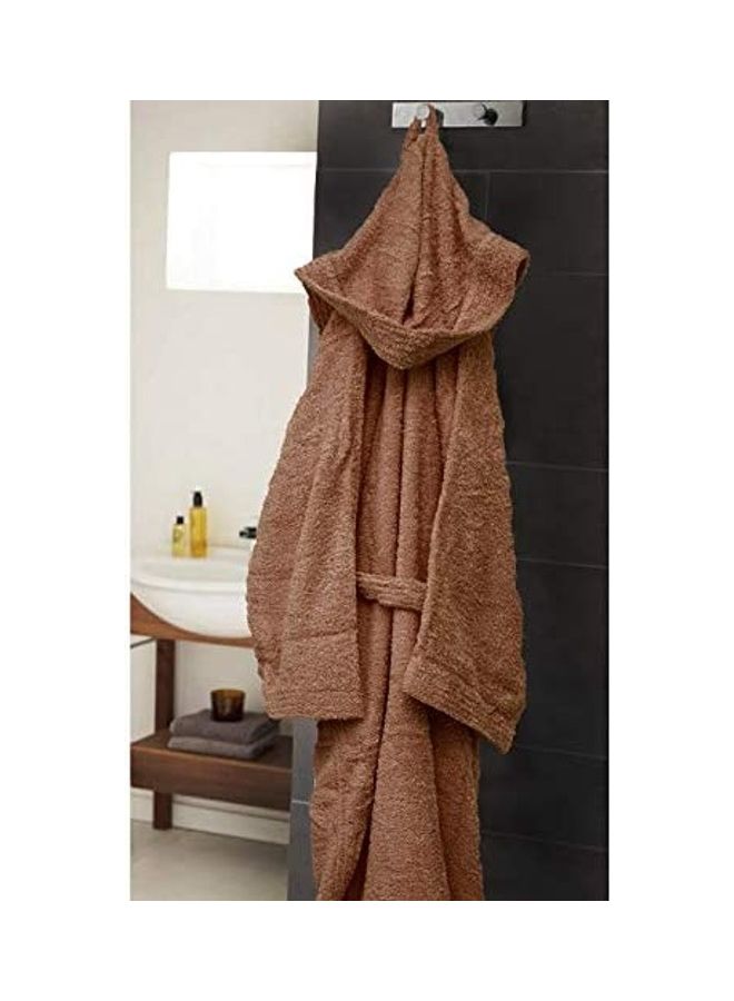 Home Essentials Bliss Casa - Unisex Bathrobe - 100% Cotton Super Soft Highly Absorbent Bathrobes For Women & Men- Perfect for Everyday Use Unisex Brown Adult Size  - Image 4