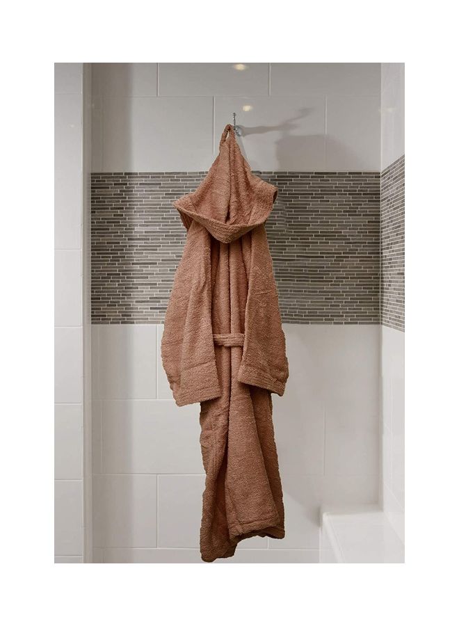 Home Essentials Bliss Casa - Unisex Bathrobe - 100% Cotton Super Soft Highly Absorbent Bathrobes For Women & Men- Perfect for Everyday Use Unisex Brown Adult Size  - Image 5