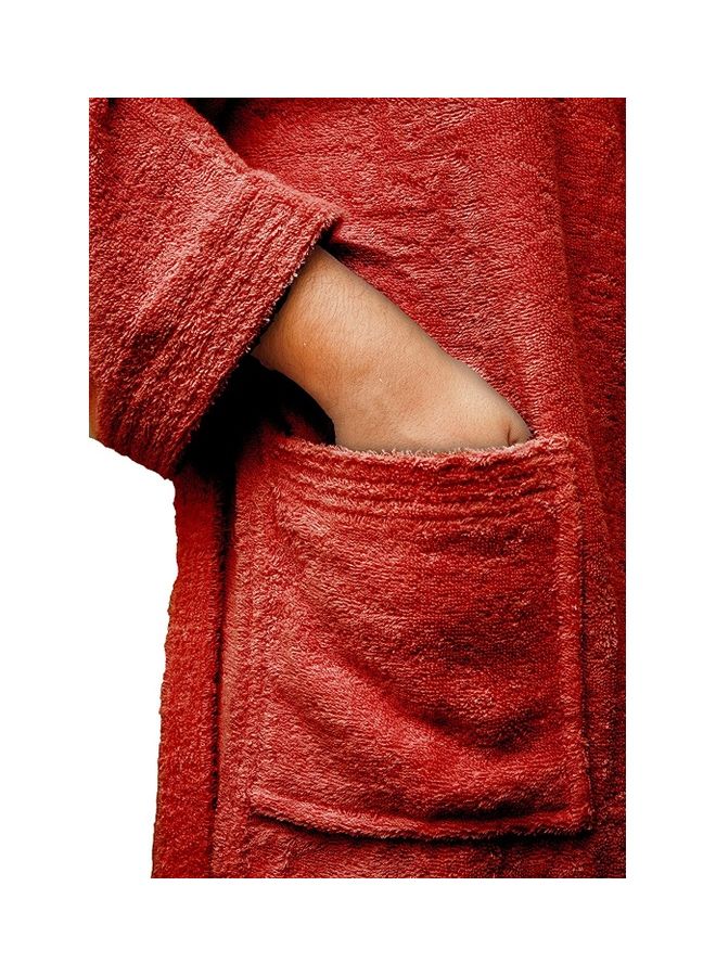 Home Essentials - Bliss Casa - Unisex Bathrobe - 100% Cotton Super Soft Highly Absorbent Bathrobes For Women & Men- Perfect for Everyday Use Unisex Adult Red Adult Size - Image 1