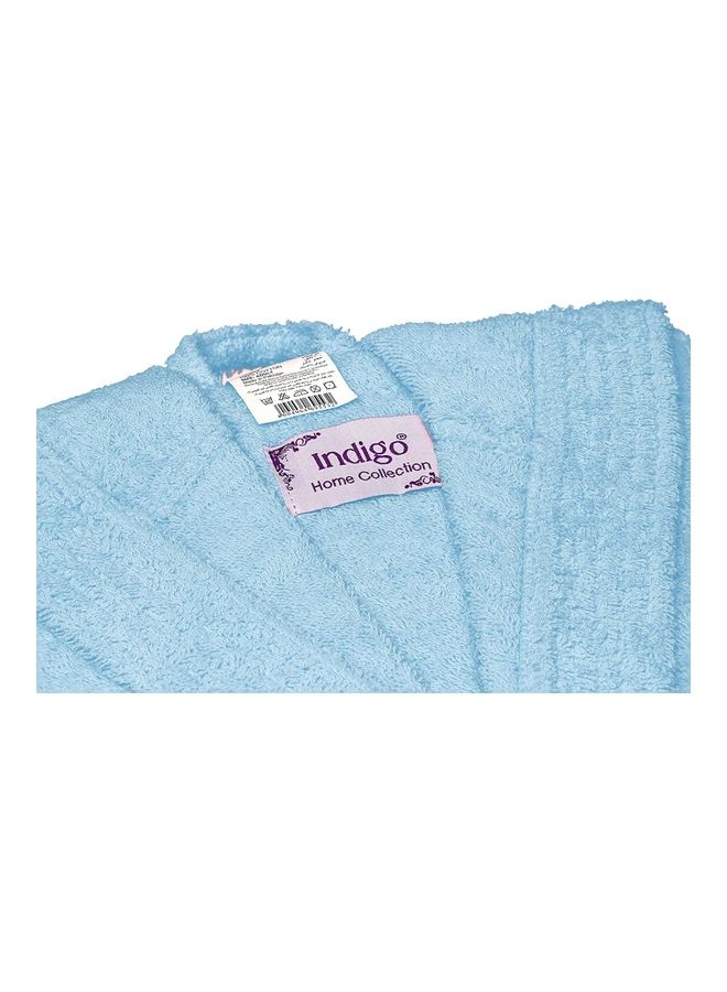 Home Essentials - Bliss Casa Unisex Bathrobe 100% Cotton Super Soft Highly Absorbent Bathrobes For Women & Men Perfect for Everyday Use Unisex Adult Light Blue Adult Size - Image 1