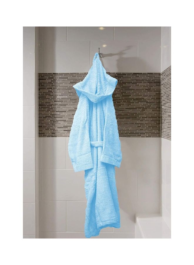 Home Essentials - Bliss Casa Unisex Bathrobe 100% Cotton Super Soft Highly Absorbent Bathrobes For Women & Men Perfect for Everyday Use Unisex Adult Light Blue Adult Size - Image 1