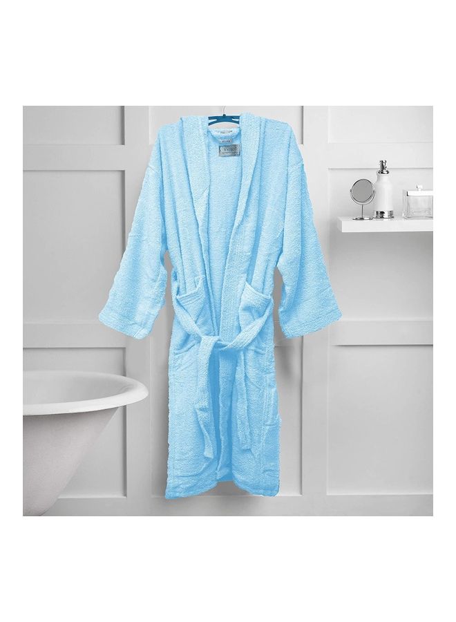 Home Essentials - Bliss Casa Unisex Bathrobe 100% Cotton Super Soft Highly Absorbent Bathrobes For Women & Men Perfect for Everyday Use Unisex Adult Light Blue Adult Size - Image 1