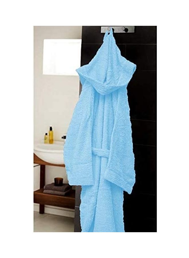 Home Essentials - Bliss Casa Unisex Bathrobe 100% Cotton Super Soft Highly Absorbent Bathrobes For Women & Men Perfect for Everyday Use Unisex Adult Light Blue Adult Size - Image 1