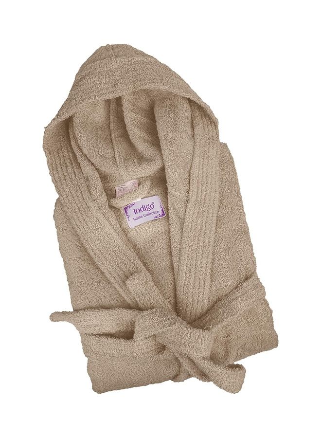 Home Essentials - Bliss Casa - Unisex Bathrobe - 100% Cotton Super Soft Highly Absorbent Bathrobes For Women & Men- Perfect for Everyday Use Unisex Adult Beige Adult Size - Image 1