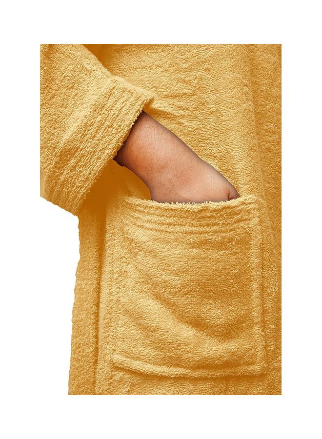 Home Essentials - Bliss Casa Unisex Bathrobe 100% Cotton Super Soft Highly Absorbent Bathrobes For Women & Men Perfect for Everyday Use Unisex Adult Light Golden Adult Sizecm - Image 1