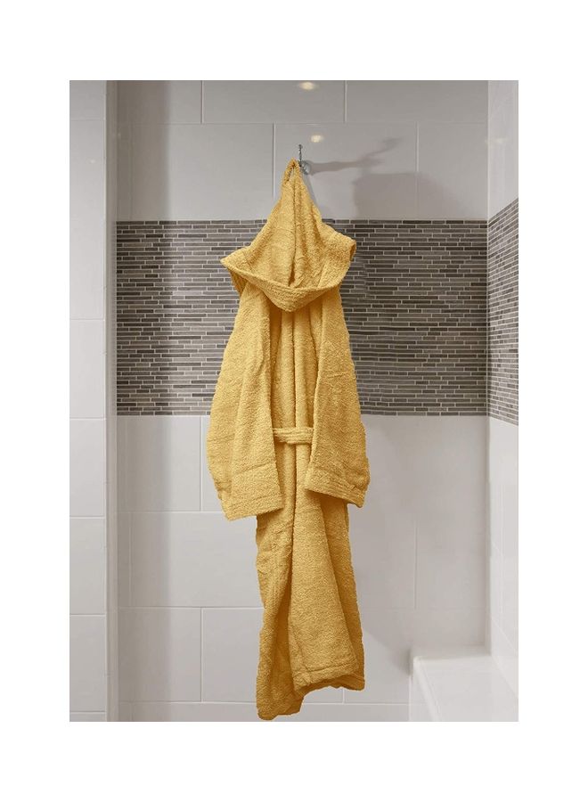 Home Essentials - Bliss Casa Unisex Bathrobe 100% Cotton Super Soft Highly Absorbent Bathrobes For Women & Men Perfect for Everyday Use Unisex Adult Light Golden Adult Sizecm - Image 1