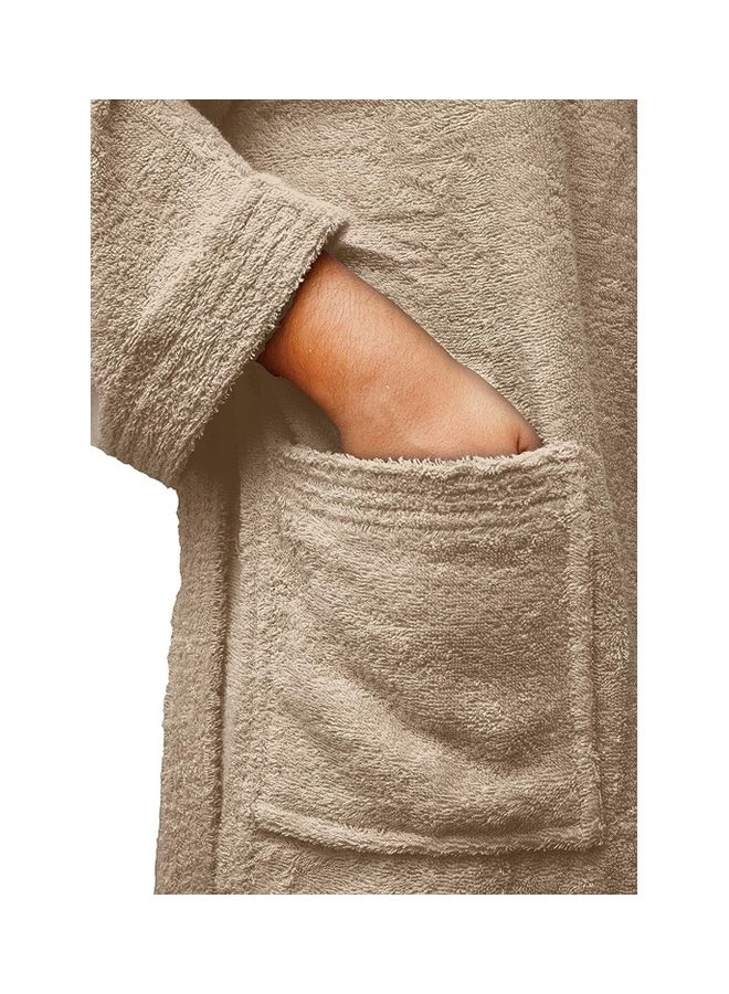 Home Essentials - Bliss Casa - Unisex Bathrobe - 100% Cotton Super Soft Highly Absorbent Bathrobes For Women & Men- Perfect for Everyday Use Unisex Adult Beige Adult Size - Image 1