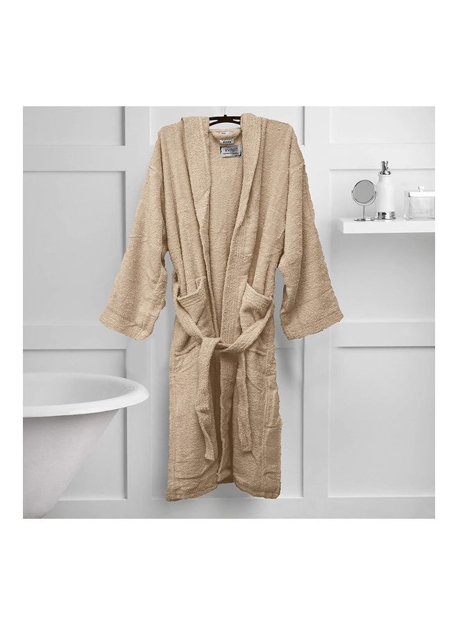 Home Essentials - Bliss Casa - Unisex Bathrobe - 100% Cotton Super Soft Highly Absorbent Bathrobes For Women & Men- Perfect for Everyday Use Unisex Adult Beige Adult Size - Image 1