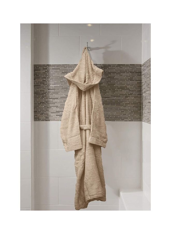 Home Essentials - Bliss Casa - Unisex Bathrobe - 100% Cotton Super Soft Highly Absorbent Bathrobes For Women & Men- Perfect for Everyday Use Unisex Adult Beige Adult Size - Image 1