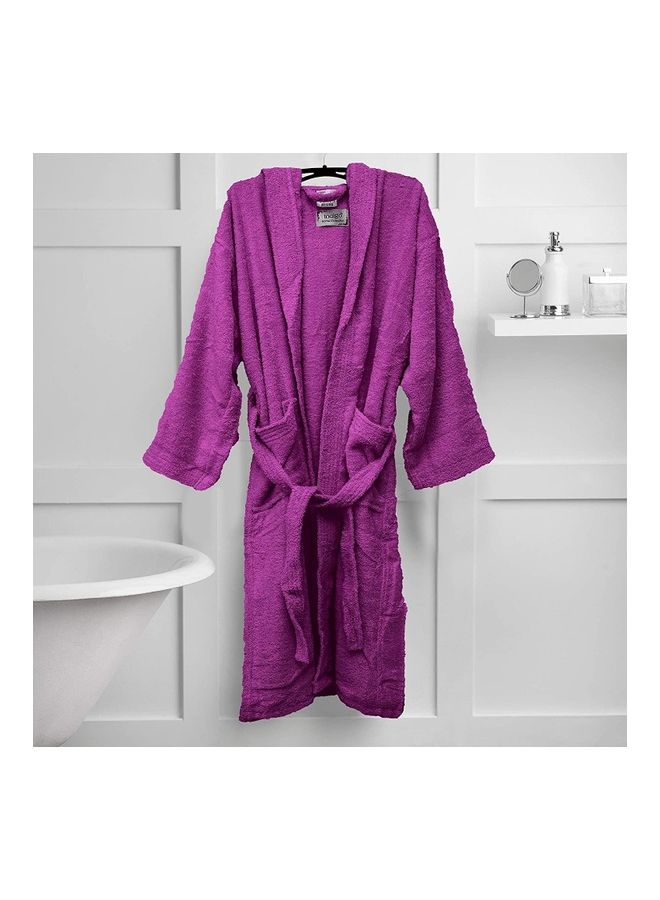 Home Essentials - Bliss Casa - Unisex Bathrobe - 100% Cotton Super Soft Highly Absorbent Bathrobes For Women & Men- Perfect for Everyday Use Unisex Plum Adult Size - Image 1