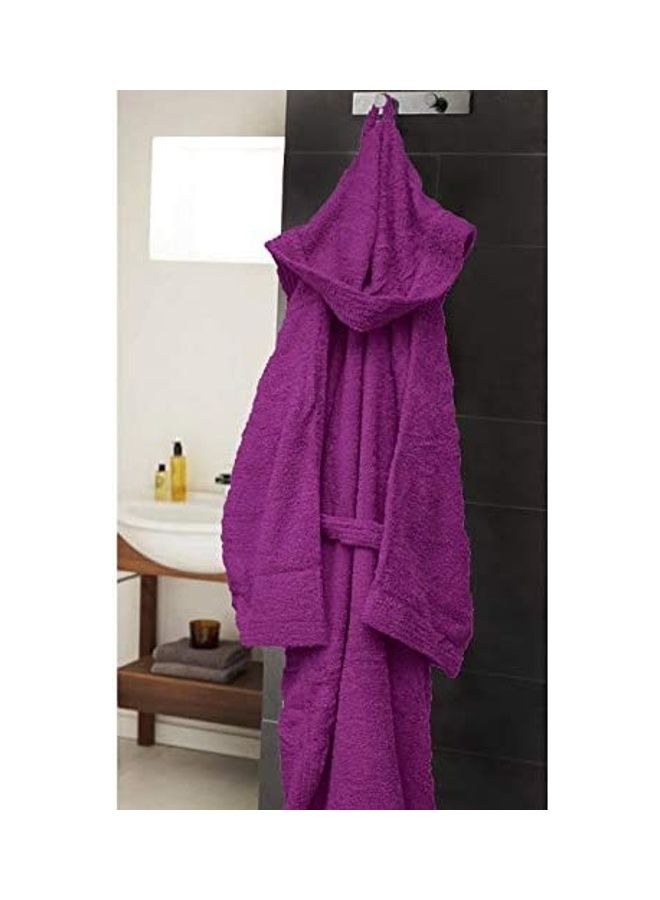 Home Essentials - Bliss Casa - Unisex Bathrobe - 100% Cotton Super Soft Highly Absorbent Bathrobes For Women & Men- Perfect for Everyday Use Unisex Plum Adult Size - Image 1