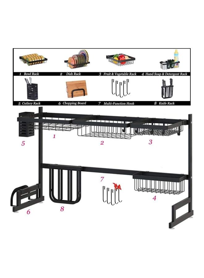 AIWANTO Over Sink Dish Drying Rack Organizer Black 6.4kg - Image 2