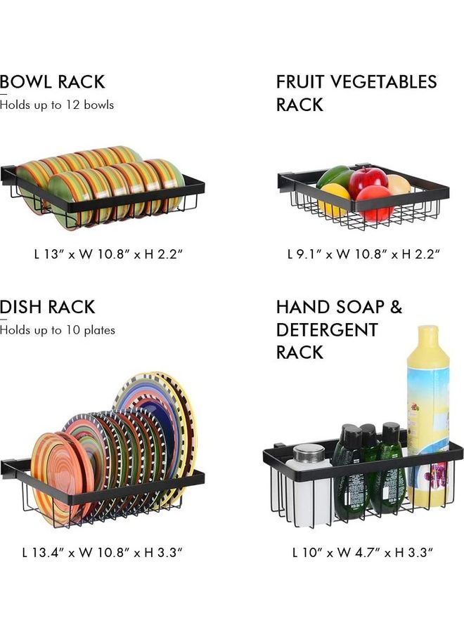 AIWANTO Over Sink Dish Drying Rack Organizer Black 6.4kg - Image 3