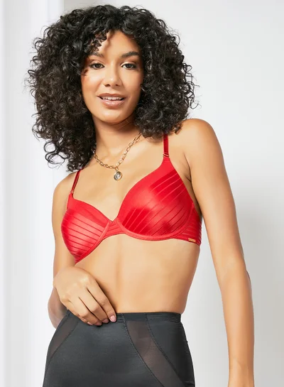 Amante - Ultimo Striped Padded T-Shirt Bralette Red