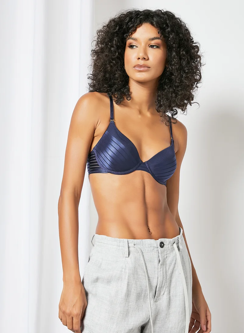 Amante - Ultimo Striped Padded T-Shirt Bralette Blue