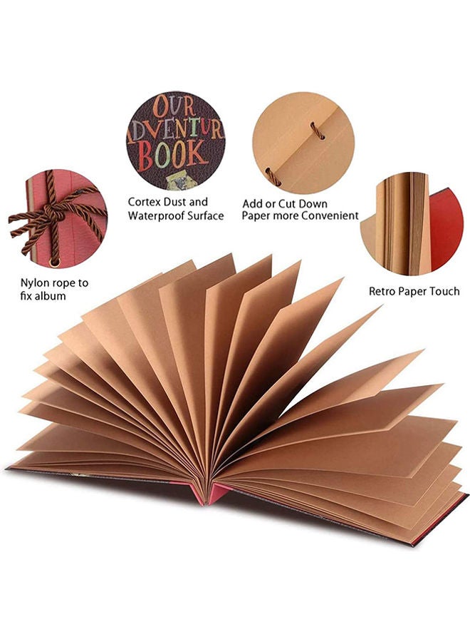 طقم ألبوم صور بتصميم كتاب مغامراتنا مكون من 80 صفحة متعدد الألوان 29x19سم