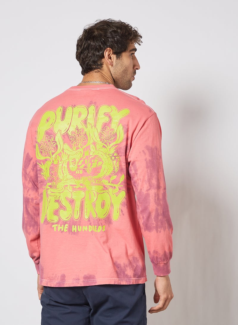 The Hundreds Purify & Destroy Long Sleeve T-Shirt Pink  - Image 4