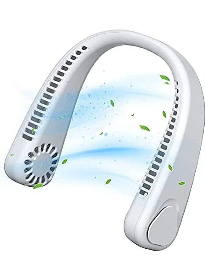 مروحة رقبة من دون شفرات قابلة لإعادة الشحن أبيض - Image 1