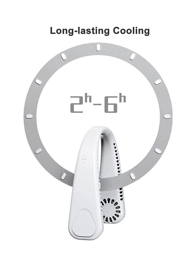 مروحة رقبة من دون شفرات قابلة لإعادة الشحن أبيض - Image 4