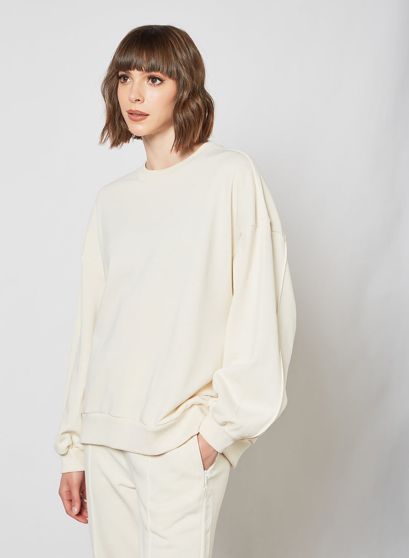 Adidas Karlie Kloss Crew Sweatshirt Beige - Image 2