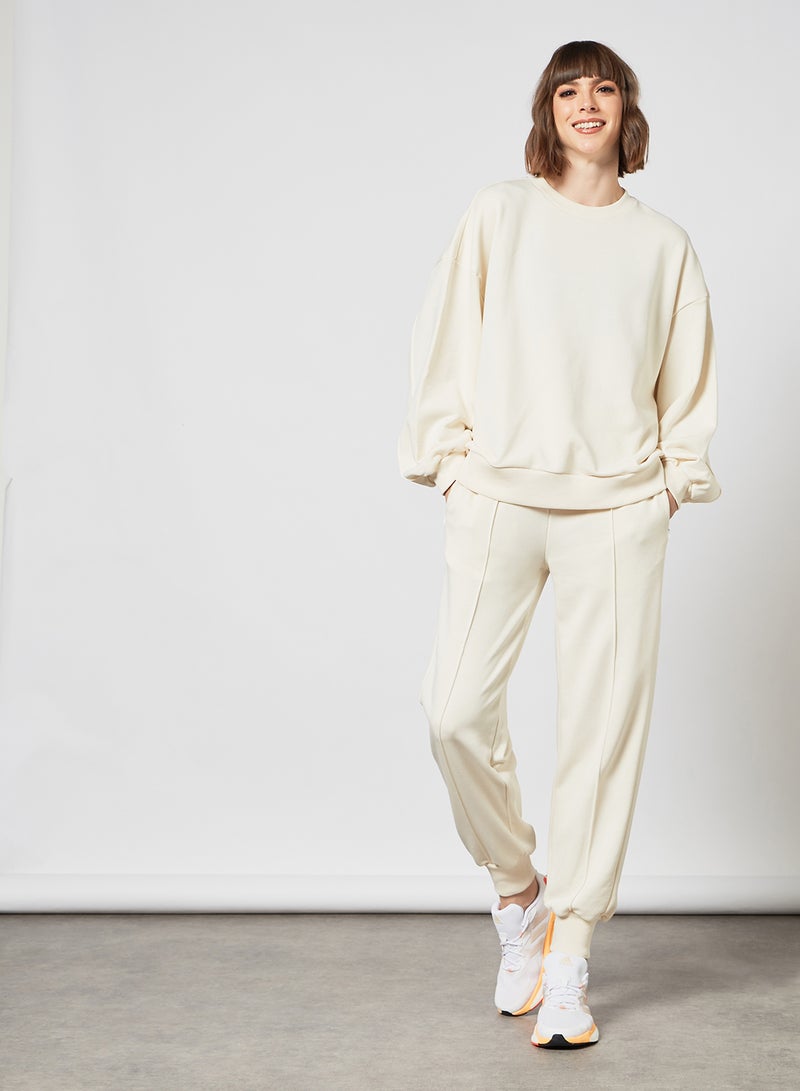 Adidas Karlie Kloss Crew Sweatshirt Beige - Image 3