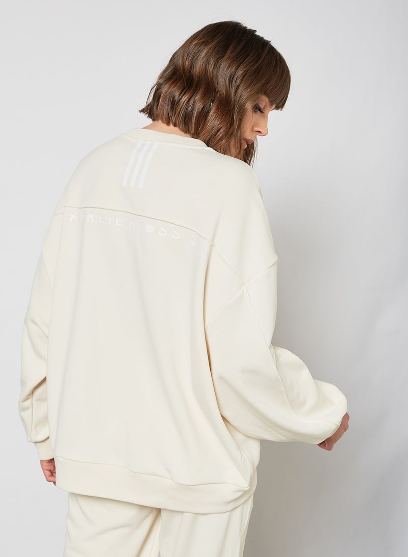Adidas Karlie Kloss Crew Sweatshirt Beige - Image 4